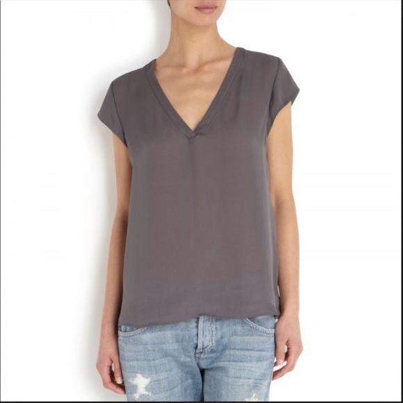Joie Silk V Neck Tee - Picture 1 of 5